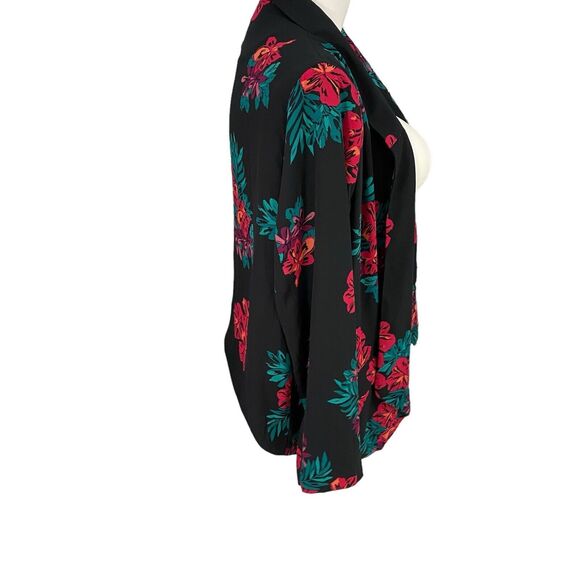 GNW Blazer Womens XL Floral Chiffon Jacket Work Office Casual Church Shawl Lapel - Picture 10 of 15